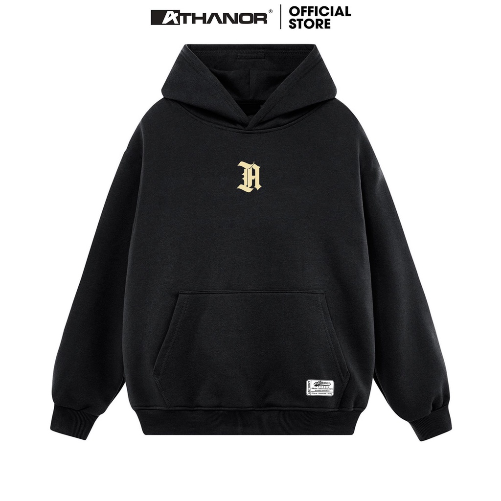 Áo hoodie Athanor form rộng mũ 2 lớp tay phồng chất nỉ bông 100%cotton premium mẫu in mũ