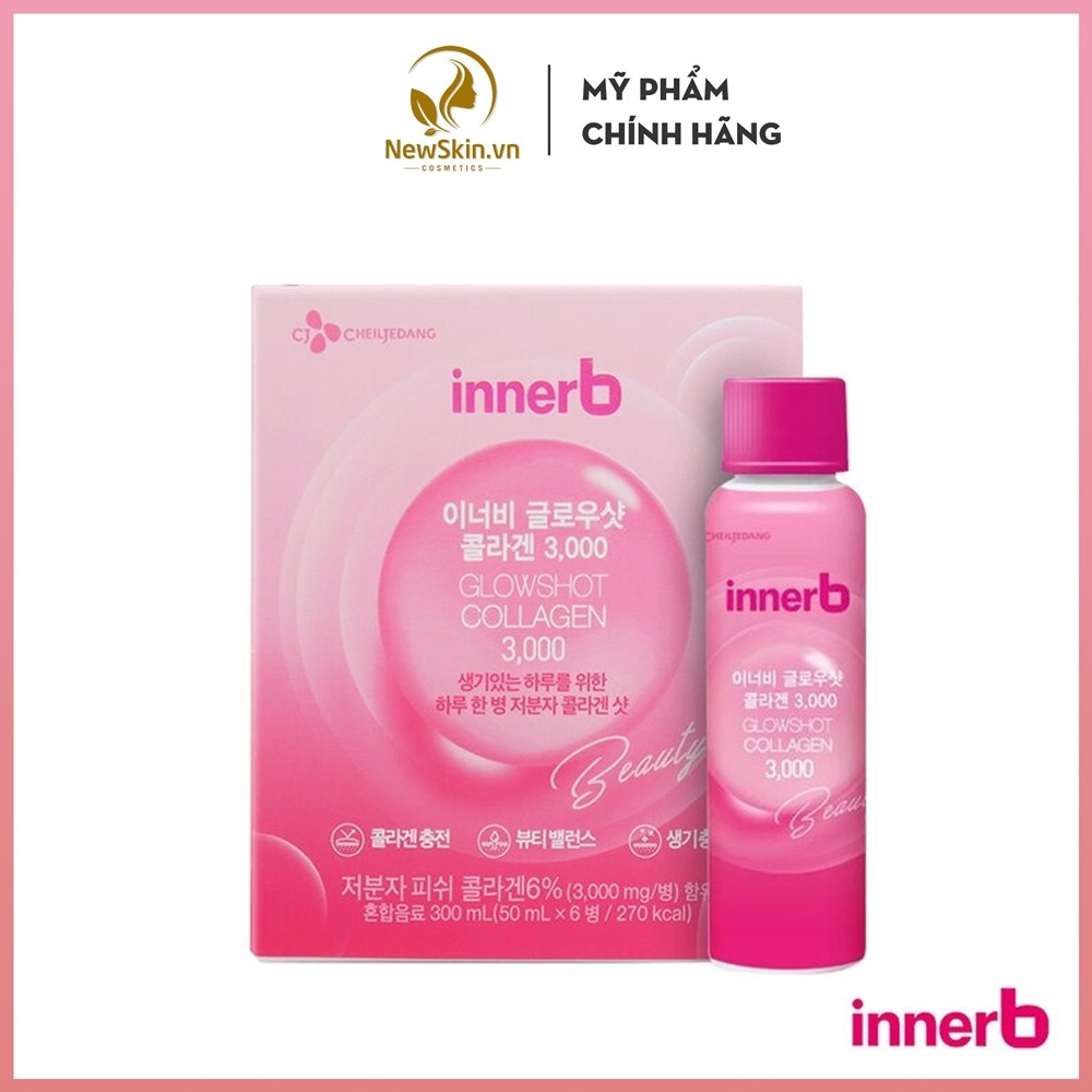 Nước Uống Innerb Glowshot Collagen Căng Mịn Sáng Da 300ml (50ml x 6 Chai)