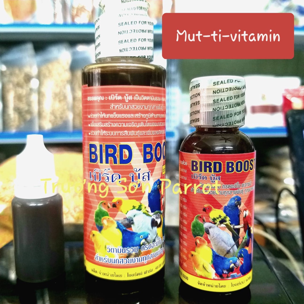 Multivitamin BIRD BOOST Thái chuyên dùng cho vẹt, các loại chim cảnh, gia cầm (10ml / 100ml)