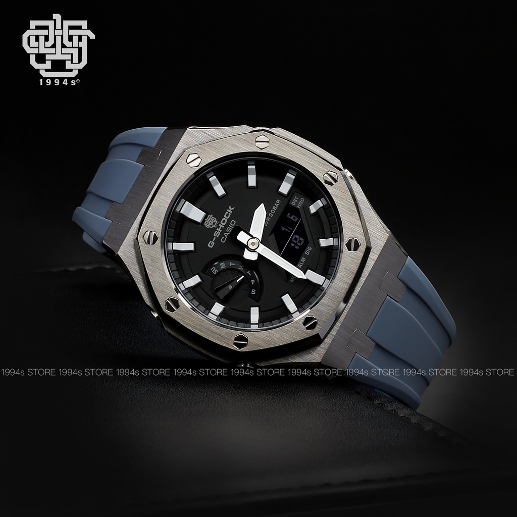 Đồng hồ nam Casio G-Shock GA-2100-1A custom AP Royal Oak, Titanium x Gray, hàng chính hãng, bảo hành 05 năm