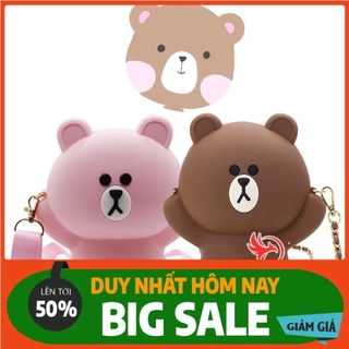 Túi đeo chéo nữ mini con gấu dễ thương thời trang cho trẻ em bé gái xách đi học làm chơi du lịch .