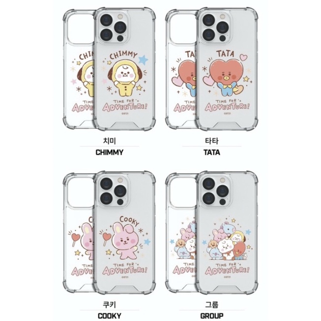 Ốp Điện Thoại Trong Suốt In Hình BT21 Cho IPHONE Và SAMSUNG