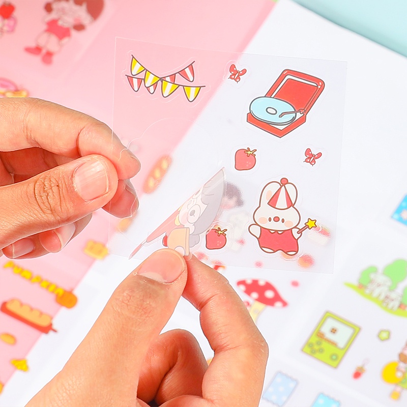 Set 100 Miếng Dán Hoạt Hình Xinh Xắn Dùng Để Trang Trí