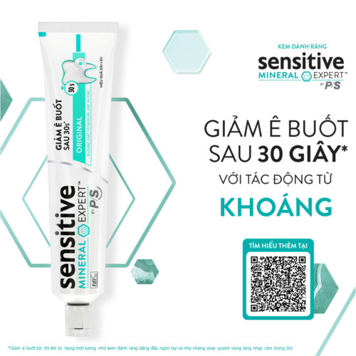 Bộ 3 Hộp Kem đánh răng P/S giảm ê buốt sau 30 giây Sensitive Mineral Expert Original với tác động từ khoáng 100g