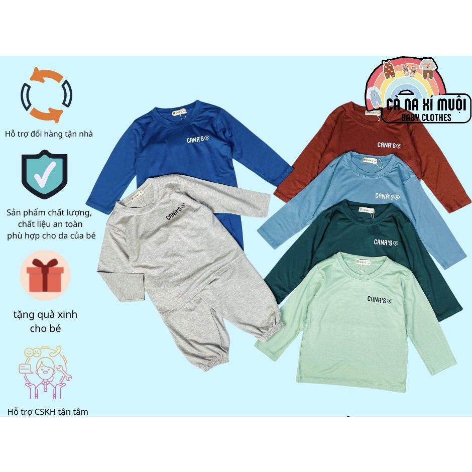 FULLSIZE 9 - 30kg bộ dài tay thun lạnh Minky-mom CANA'S loại 1 cho bé cực dễ thương
