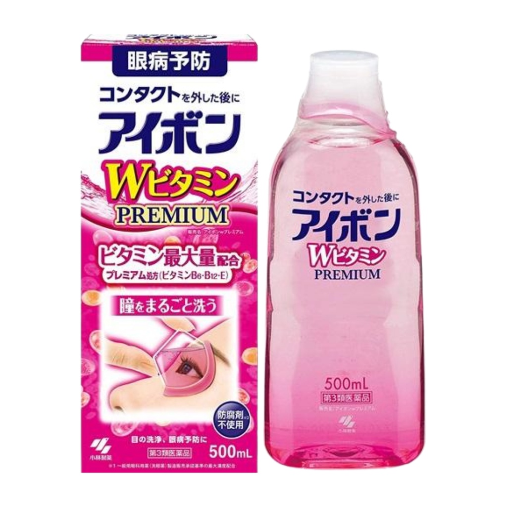 Nước Rửa Mắt Kobayashi Nhật Bản Giảm Khô Mắt Làm Mát Không Cay Mắt Eyebon W Vitamin Premium 500ml - Khongcoson