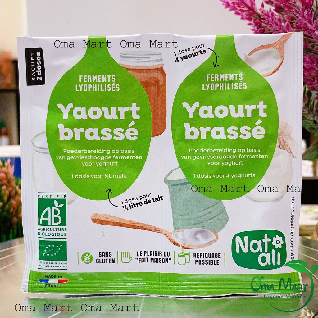 Men làm sữa chua yaourt hữu cơ Natali
