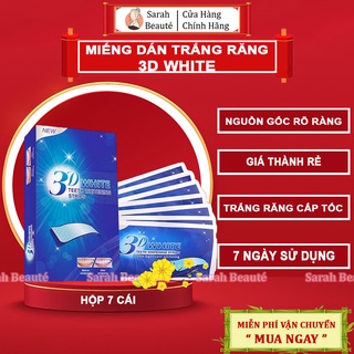 Miếng dán trắng răng an toàn, trắng cực nhanh 7 ngày White Teeth , miếng dán trắng răng crest 3d white - Sarah Beaute