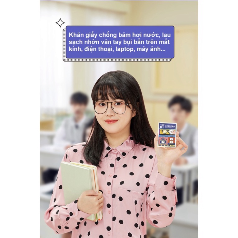 Khăn lau kính Jiezhiliangpin , khăn giấy chống bám hơi nước, giấy lau kính chống mờ sương, mồ hôi, chống nhờn và hơi nướ