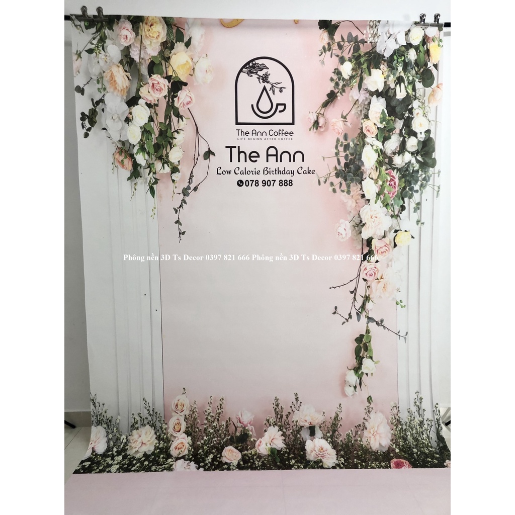Phông Nền Livestream Chụp Ảnh 3D 5D Tường Hoa Sang Trọng Nhiều Kích Thước