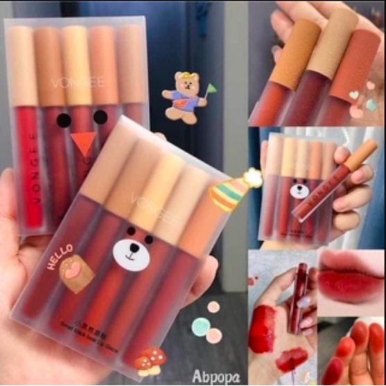 Set 5 Cây Son Kem Lì VONGEE Nội Địa Trung Mịn Mượt Như Nhung Và Không Khô Môi [ CHÍNH HÃNG ]