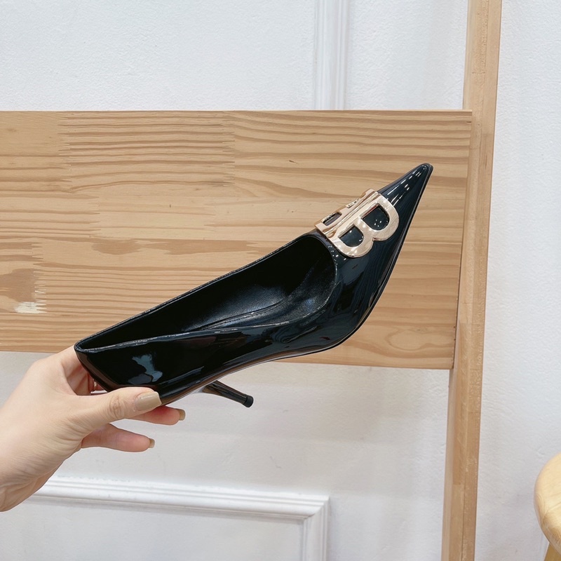 QCCC - Giày Cao Gót Da Bóng Mũi Nhọn Tag Vàng Hàng Đẹp Chuẩn Loại 1