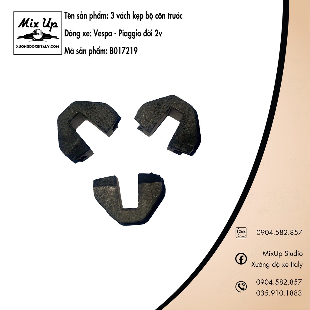 SET 3 VÁCH KẸP BỘ CÔN TRƯỚC DÒNG XE VESPA PIAGGIO ĐỜI 2V - Hàng chuẩn, giá lẻ như giá sỉ
