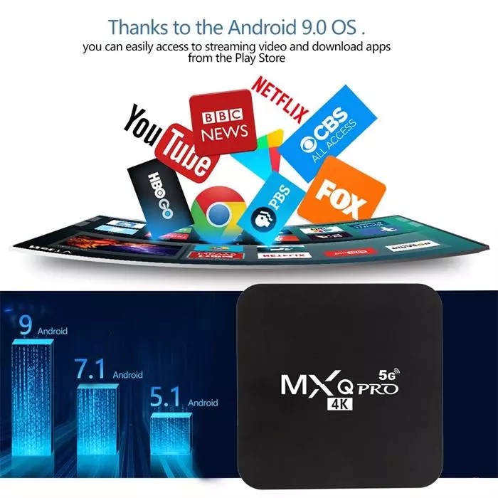 Thiết Bị Chuyển Đổi Tv Thường Thành Smart Tv Mxq Pro 2.4g / 5g Android 2gb 16gb Android Tv Box H.265 Hd 3d