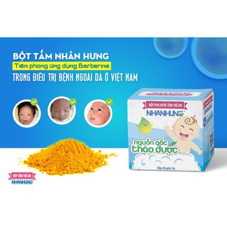 (CHÍNH HÃNG) Bột tắm Nhân Hưng - Nguồn gốc Thảo Dược - Hộp 30 gói x 1g