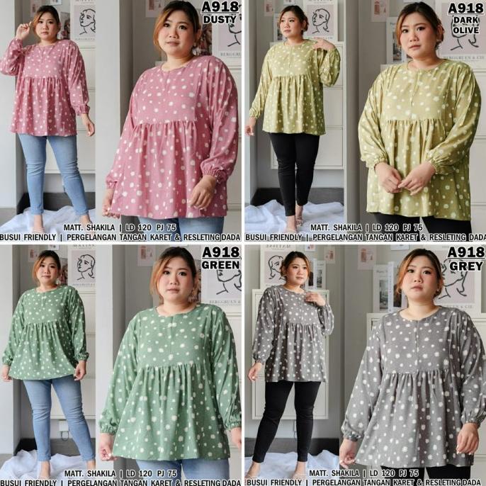 Áo Kiểu Cỡ Lớn Họa Tiết Chấm Bi SIZE Lớn XXXL Cho Nữ 120