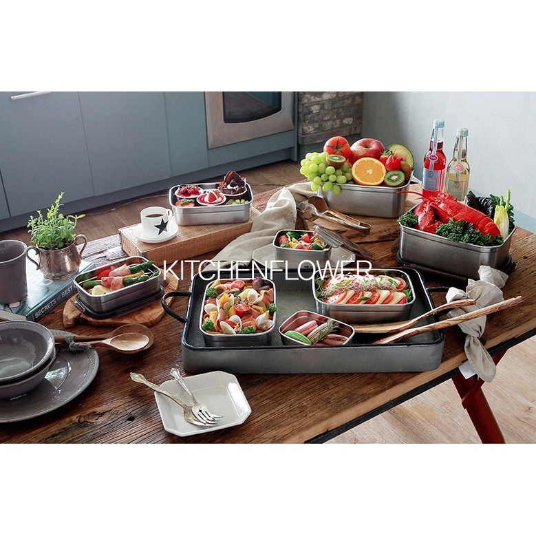 Hộp đựng thực phẩm inox 304 KITCHEN FLOWER/dung tích 1.7 lít/sản xuất Hàn Quốc/Hàng nhập khẩu chính hãng.