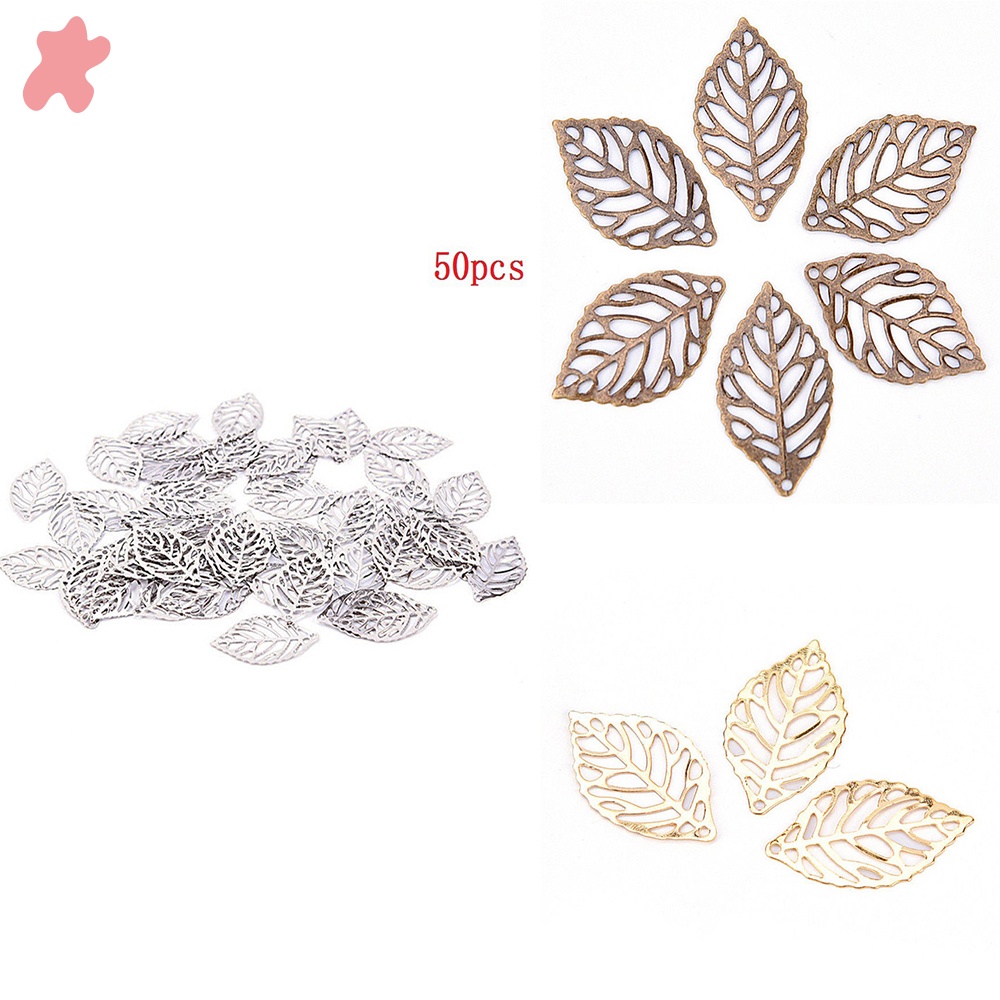★★★ Set 50 Tấm Kim Loại Hình Chiếc Lá Nhiều Màu Sắc