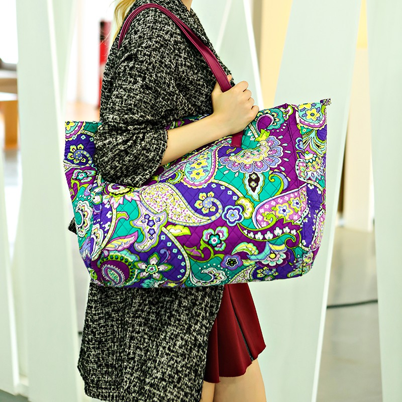 Túi Tote Đeo Vai / Xách Tay Đơn Họa Tiết Hoa Sức Chứa Lớn Thời Trang Cho Nữ