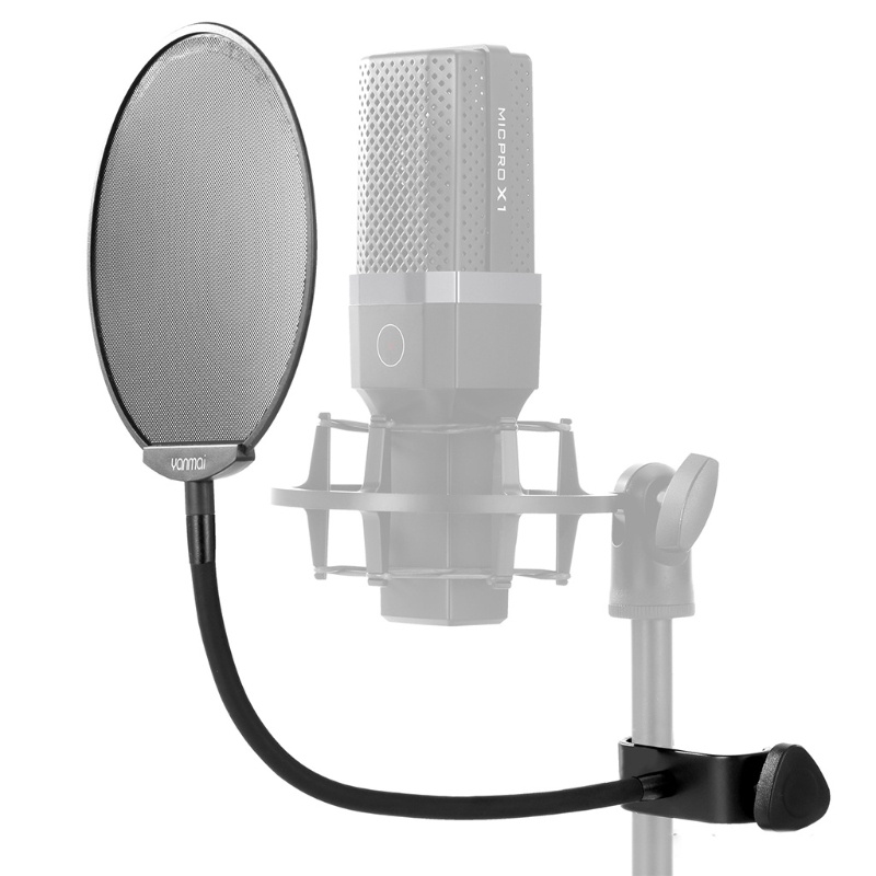 Bộ Lọc Microphone Hai Lớp Linh Hoạt 360 Độ° Dụng Cụ Vệ Sinh Màn Hình Cổ Ngỗng Dạng Kẹp Dễ Lắp Đặt