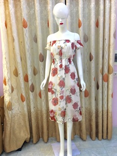 SỈ=LẺ Đầm maxi hoa trễ vai CC