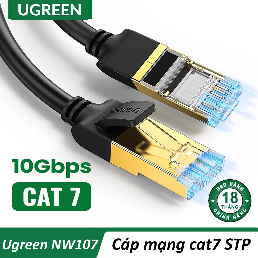 Cáp Mạng Đúc Sẵn 2 Đầu CAT7 STP Chính Hãng UGREEN NW107 Cao Cấp