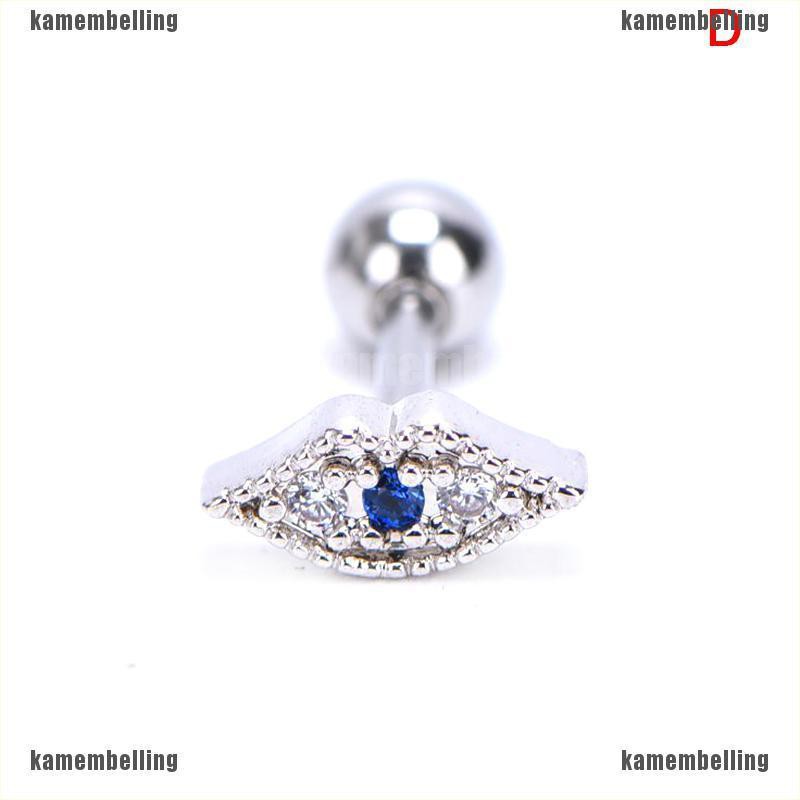 [KAM] Khuyên Xỏ Sụn Tai Helix Đính Kim Cương Giả Pha Lê Hình Hoa Mặt Tr