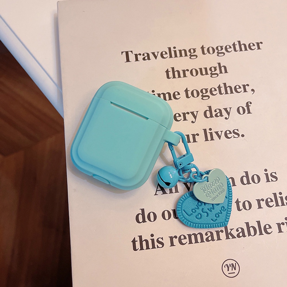 Vỏ Bảo Vệ Hộp Sạc Tai nghe không dây Airpods 1 / 2 / 3 / pro Hình Vòng Tay Trái Tim Màu Xanh Da Trời
