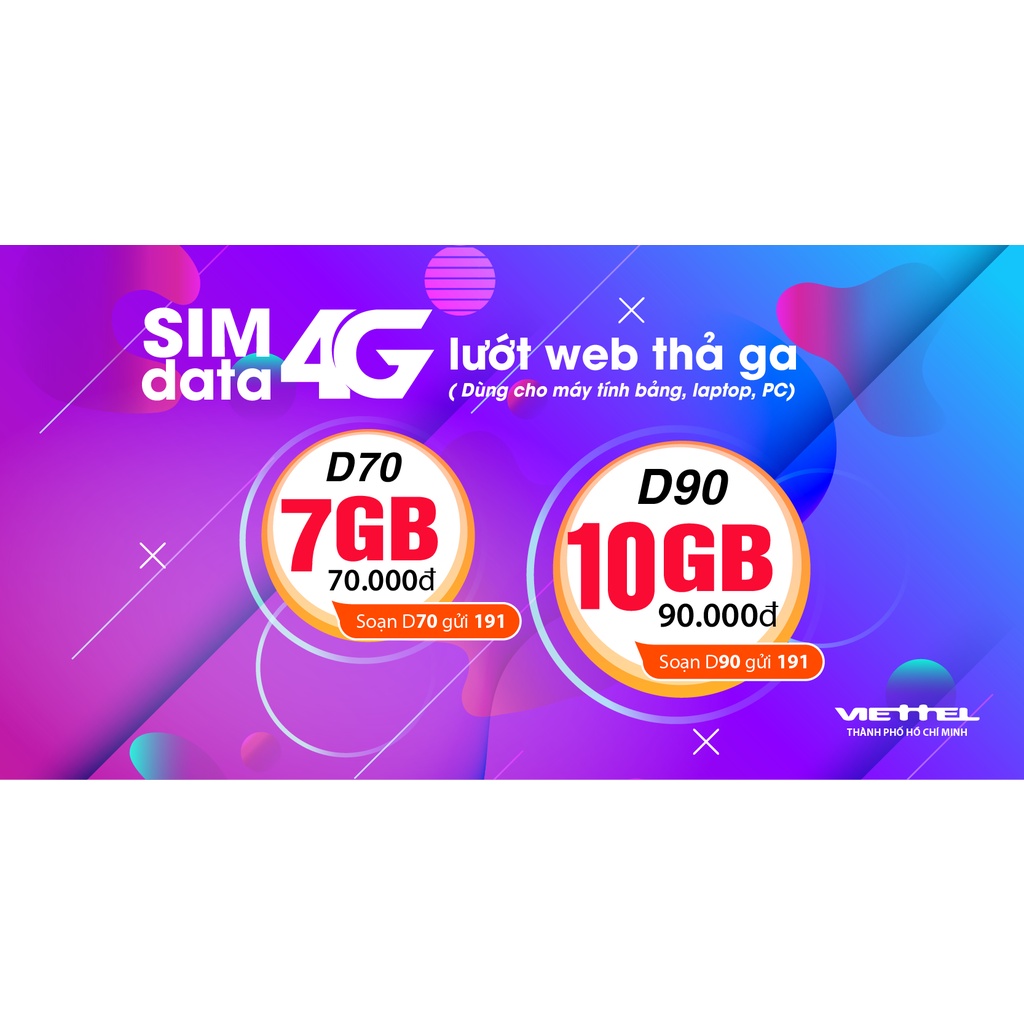 Sim 4G Viettel gói D90 có 10GB dùng 30 ngày