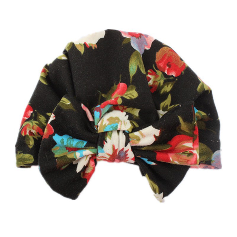 Mũ beanie in hoa thắt nơ xinh xắn cho bé gái