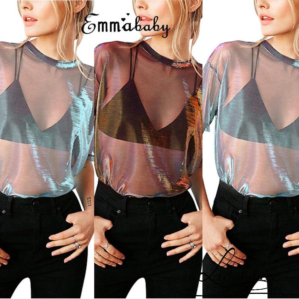 Áo lưới xuyên thấu màu nổi bật thời trang cho nữ