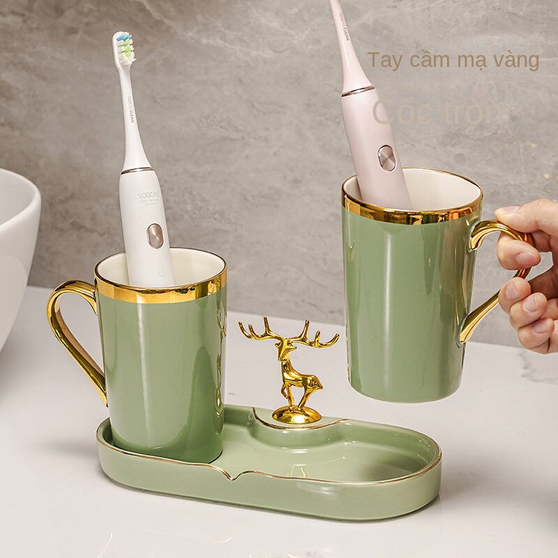Bộ Cốc Đánh Răng Bằng Sứ Cao Cấp Kiểu Dáng Sang Trọng