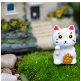 Mèo Thần Tài Nhựa Làm Tiểu Cảnh/ Charm Slime Trang Trí Bể Cá, Chậu Cây Cảnh, Terrarium