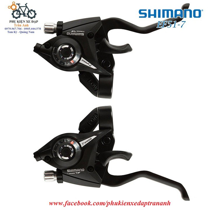 Cặp tay đề xe đạp Shimano EF51-3x7 Speed (không hộp) - hàng có tem Singapore