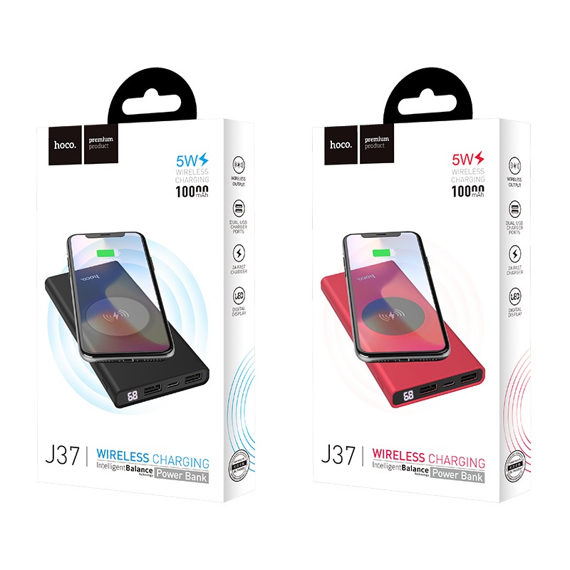 Pin Sạc Dự Phòng Hoco J37 10000mah Kiêm Sạc Không Dây - HÀNG CHÍNH HÃNG