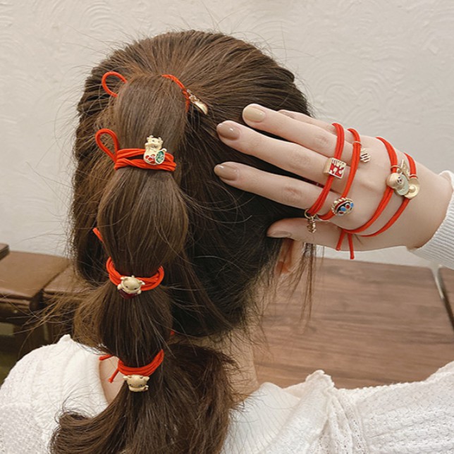 [Mã FAMAYFA giảm 10K đơn 50K] Vòng tay charm đẹp, cột tóc may mắn năm mới hình mèo thần tài và trâu vàng cao cấp | BigBuy360 - bigbuy360.vn