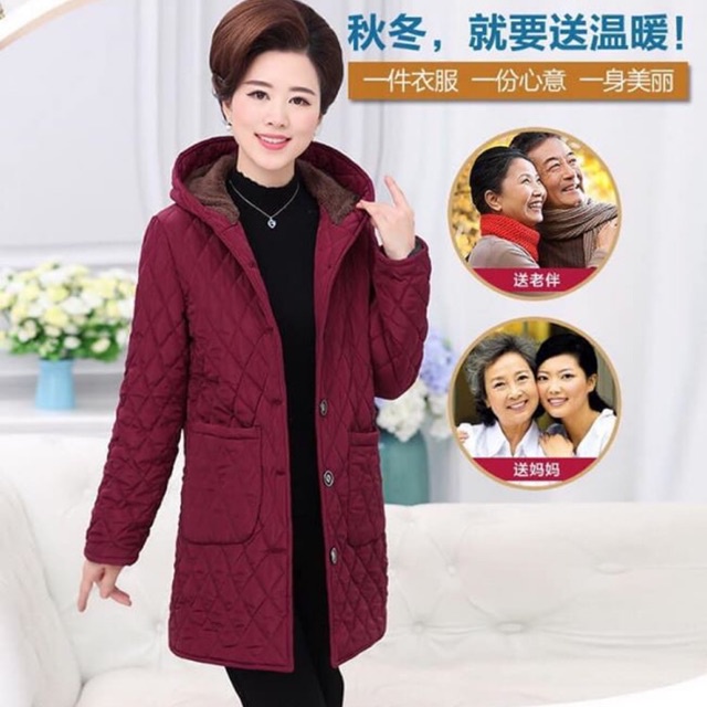 Áo phao cho mẹ( trần trám lót lông cừu siêu ấm) hàng Quảng Châu cao cấp loại 1 - Hàng nhập khẩu