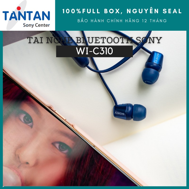 Tai Nghe BLUETOOTH 5.0 Sony WI-C310 | Siêu nhẹ 19g - Pin 15h - Sạc nhanh - Nghe gọi chất lượng cao - Âm thanh đậm chất