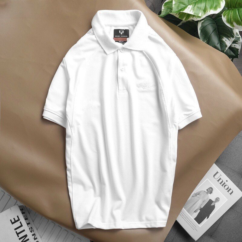Áo polo nam Vải thun cotton thêu logo đơn giản  from rông cao cấp