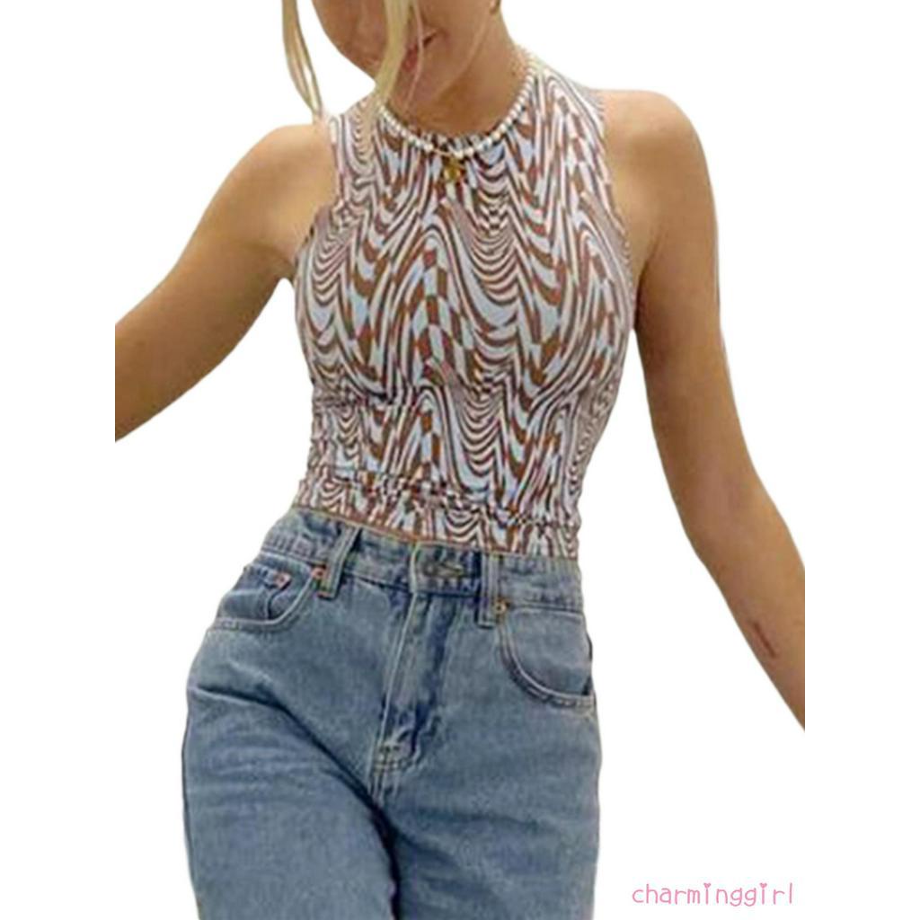 Áo lửng hai dây in họa tiết thời trang cá tính dành cho nữ