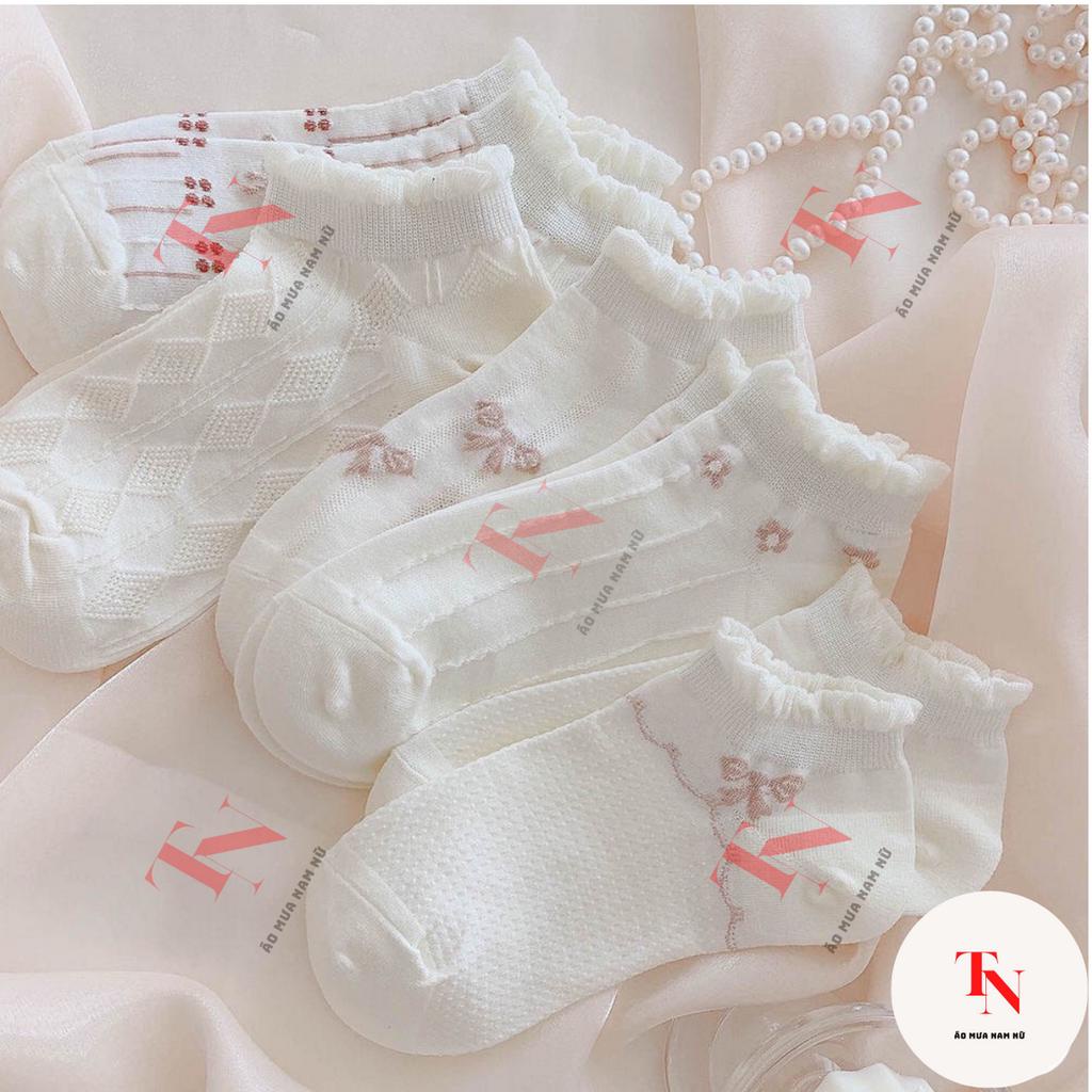 Tất cổ ngắn nữ chất liệu vải Hàn thoáng khí, tất vớ nữ phong cách hiện đại cực xinh M26B2 - Tình Ngọc Store