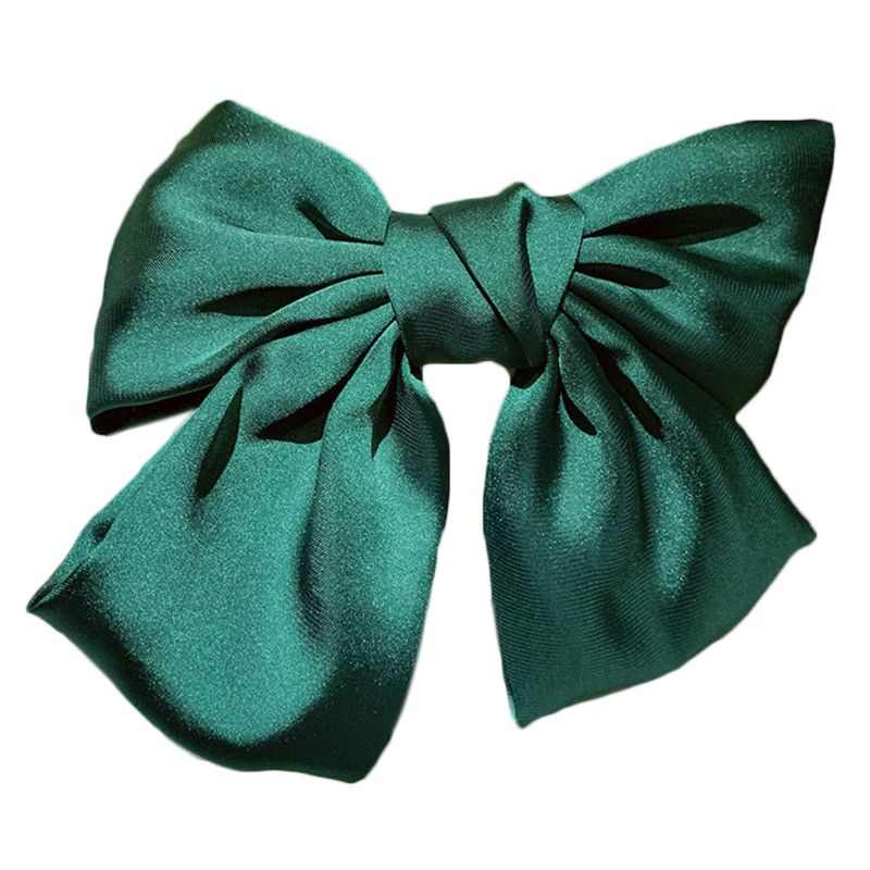 Kẹp Tóc Đính Nơ Vải Satin Màu Trơn Phong Cách Lolita Nhật Bản