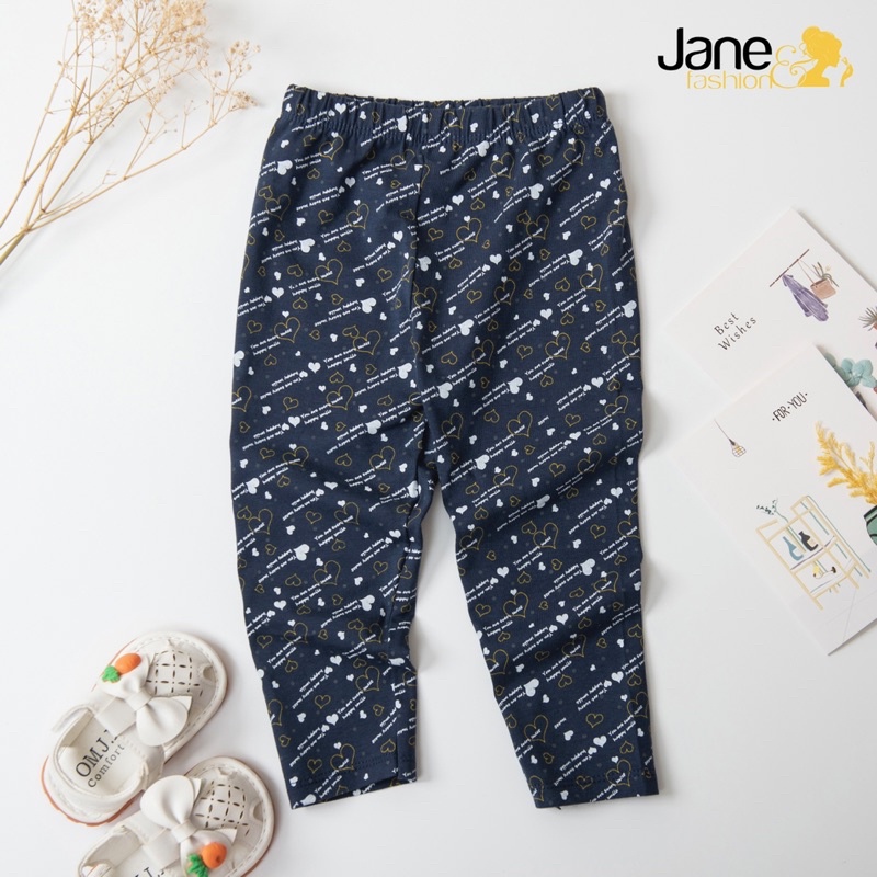 Quần legging cotton co giãn 4 chiều bé gái mềm 9-22kg