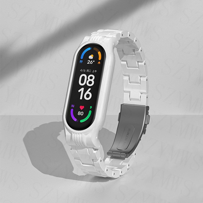 Dây Đeo Thay Thế Chất Liệu Nhựa Màu Trơn Cho Xiaomi Mi Band 6 5 4 3 5 6