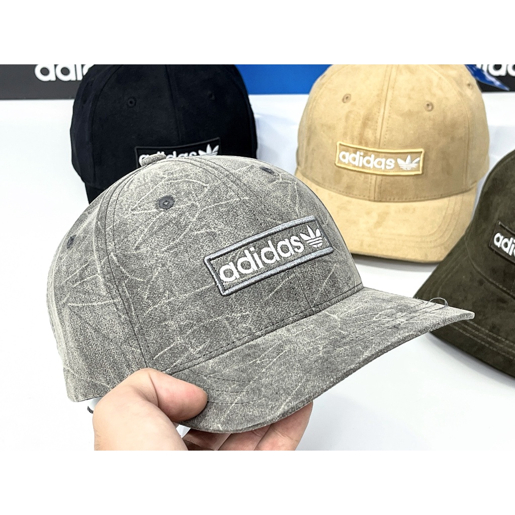 Nón lưỡi trai Adidas chất vải nhung Hàn Quốc cao cấp, nón kết thể thao Mã A6B90 màu đen vang trắng xanh