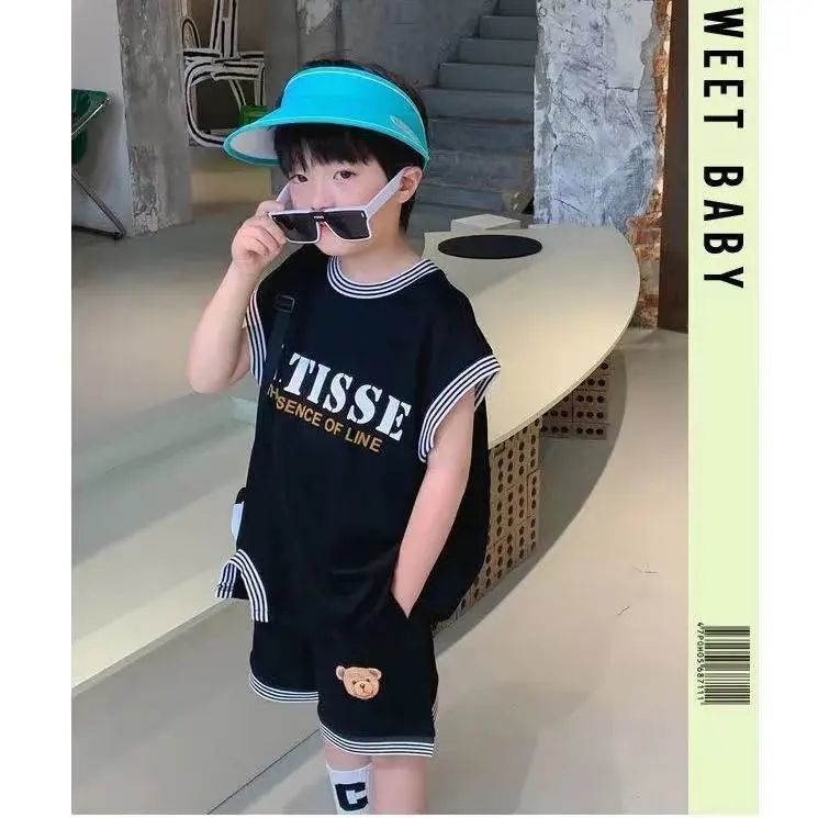 Set Áo Sơ Mi Ngắn Tay + Quần Short Phong Cách Phương Tây Thời Trang Mùa Hè Mới Cho Bé Trai