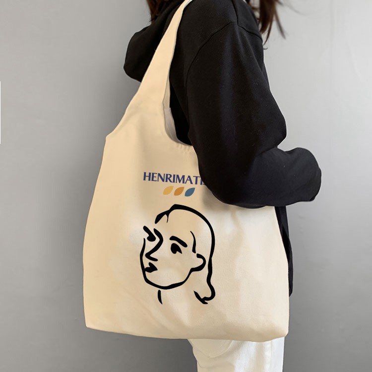 Túi Vải Tote Attitude Cô Gái Henrimatisse Korea