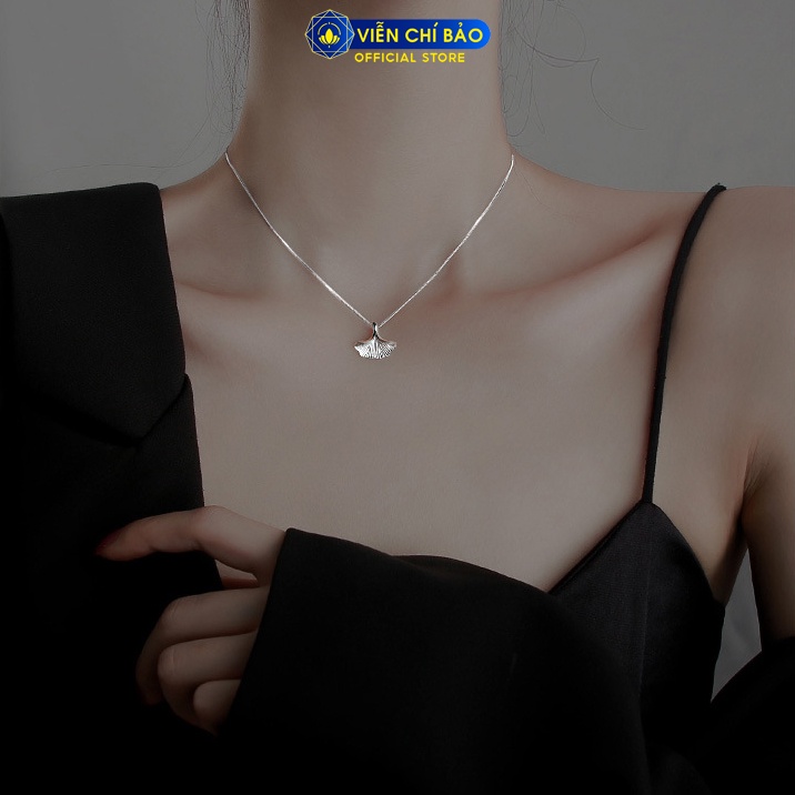 Dây chuyền bạc nữ lá Ngân Hạnh chất liệu bạc 925 thời trang phụ kiện trang sức nữ Viễn Chí Bảo D400506x