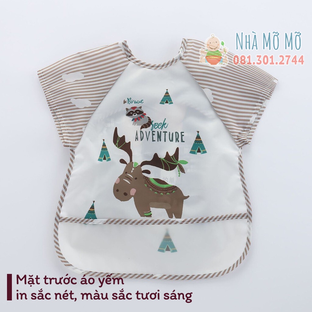 Áo yếm ăn dặm BLW cho bé có máng loại nhẹ - Nhà Mỡ Mỡ