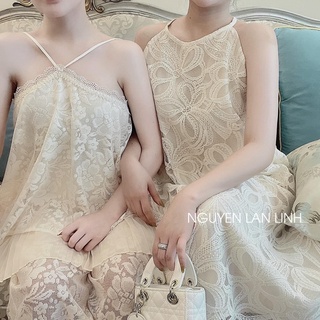 Váy yếm ren ảnh chụp thật